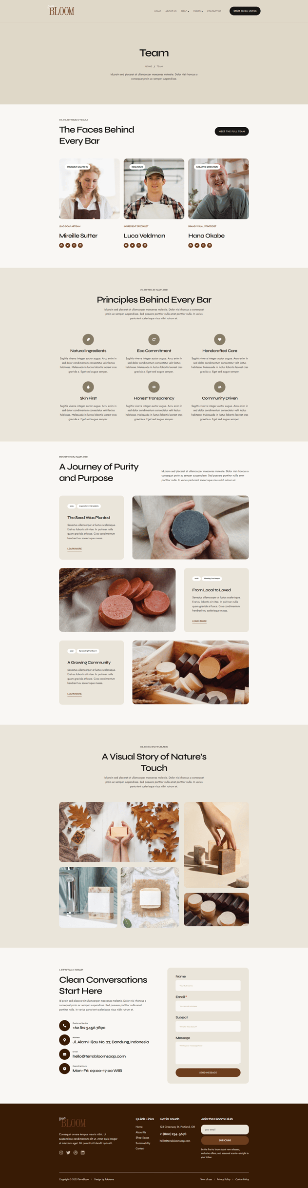 TerraBloom Organic Handmade Soap Elementor Template Kit, WP Template